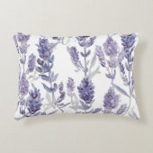 Lavender Fields | Purple Watercolor Flower Pattern アクセントクッション (正面)