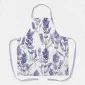Lavender Fields | Purple Watercolor Flower Pattern エプロン (正面)