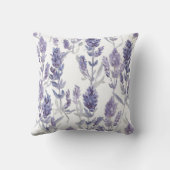 Lavender Fields | Purple Watercolor Flower Pattern クッション (裏面)