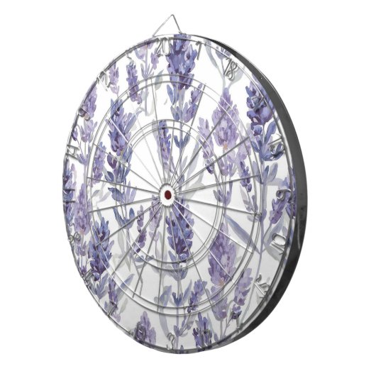 Lavender Fields | Purple Watercolor Flower Pattern ダーツボード (正面右)