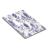 Lavender Fields | Purple Watercolor Flower Pattern ノートブック (右側)