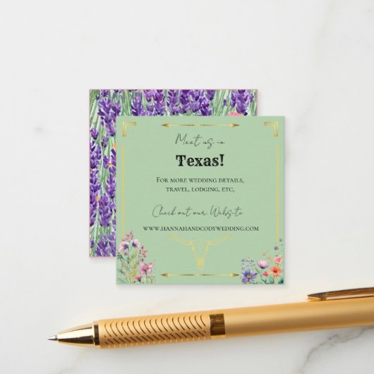 Lavender Fields Western Wedding Enclosure Card エンクロージャーカード (正面/裏面インサイチュ)