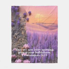 Lavender Fleece Blanket Lamentations 3:23 フリースブランケット