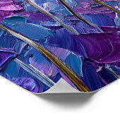 Lavender Floral Abstract Oil Painting Wall Art ポスター (角)