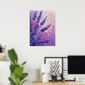 Lavender Floral Abstract Oil Painting Wall Art ポスター (ホームオフィス)
