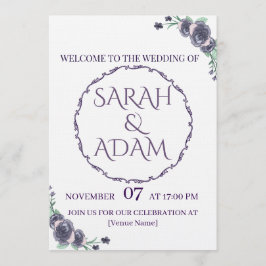 Lavender Floral All-in-One Wedding Invite 招待状