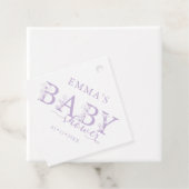 Lavender Floral Baby Shower | Elegant Wildflower フェイバータグ (インサイチュ)