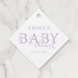 Lavender Floral Baby Shower | Elegant Wildflower フェイバータグ