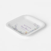 Lavender Floral Baptism Paper Plates ペーパープレート (傾斜あり)