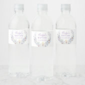Lavender Floral Baptism Water Bottle Label ペットボトルラベル (ボトル)