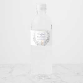 Lavender Floral Baptism Water Bottle Label ペットボトルラベル