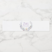 Lavender Floral Baptism Water Bottle Label ペットボトルラベル (シングルラベル)