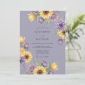 Lavender Floral Bloom Wedding 招待状 (スタンド正面)