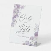 Lavender Floral Cards and Gifts Wedding Table 台座サイン (正面)