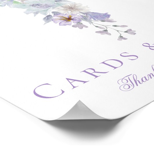 Lavender Floral Cross Baptism Welcome Poster ポスター (角)