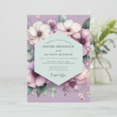 Lavender Floral Dream Wedding 招待状 (スタンド正面)