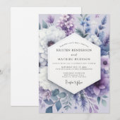 Lavender Floral Dream Wedding 招待状 (正面/裏面)