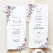 Lavender Floral Elegant Wedding Ceremony Program プログラム