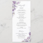 Lavender Floral Elegant Wedding Ceremony Program プログラム (裏面)