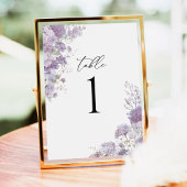 Lavender Floral Elegant Wedding Table Numbers