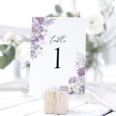 Lavender Floral Elegant Wedding Table Numbers