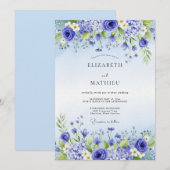 Lavender Floral Enchantment Wedding 招待状 (正面/裏面)