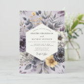 Lavender Floral Enchantment Wedding 招待状 (スタンド正面)