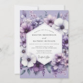 Lavender Floral Ethereal Wedding 招待状 (正面)
