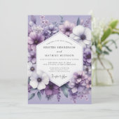 Lavender Floral Ethereal Wedding 招待状 (スタンド正面)