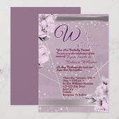  Lavender Floral Flat Card 招待状 (正面/裏面)