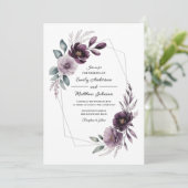Lavender Floral Frame Wedding Invitation 招待状 (スタンド正面)