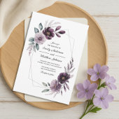 Lavender Floral Frame Wedding Invitation 招待状