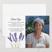 Lavender Floral Funeral Death Thank you  招待状 (正面/裏面)