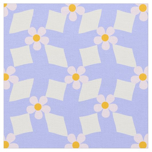 Lavender Floral Geometric Fabric by Yard ファブリック (クローズアップ)