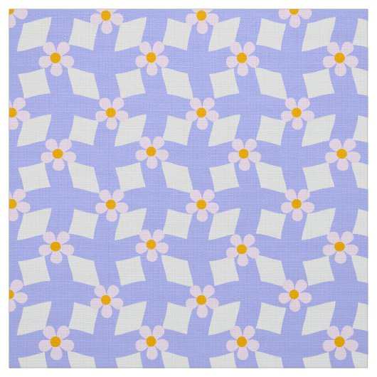 Lavender Floral Geometric Fabric by Yard ファブリック (見本)