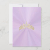 Lavender - Floral & Gold Tiara Quinceanera サンキューカード (裏面)