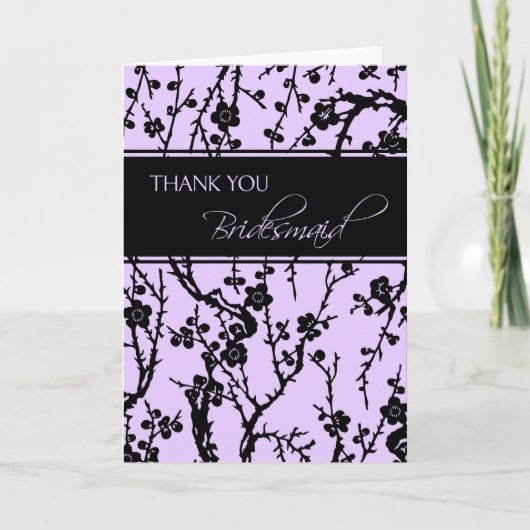 Lavender Floral Gratitude Bridesmaid Card サンキューカード (正面)