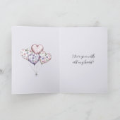 Lavender Floral Heart Balloons Valentine's Day カード (内部)