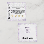 Lavender Floral Jewelry Care エンクロージャーカード (正面/裏面)