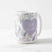 Lavender Floral Just Breathe Calm Motivation コーヒーマグカップ (正面右)