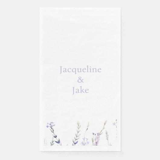 Lavender Floral Personalized Names Wedding (正面)