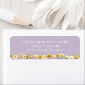 Lavender Floral Return Address Label ラベル (インサイチュ)