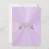 Lavender - Floral & Silver Tiara Quinceanera サンキューカード (裏面)