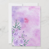 Lavender Floral Sweet 16 Birthday Invitation 招待状 (裏面)