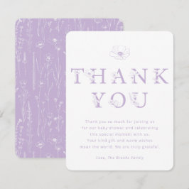 Lavender Floral Thank You Card | Baby Shower サンキューカード
