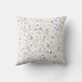 Lavender Floral Throw Pillow クッション (裏面)