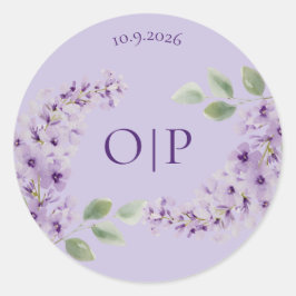 Lavender Floral Watercolor ラウンドシール