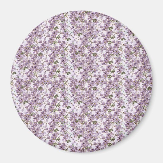 Lavender Floral Watercolor Magnet マグネット (正面)