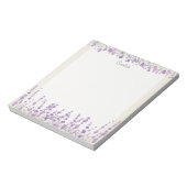 Lavender Floral Watercolor Purple Border Notepad ノートパッド (回転)
