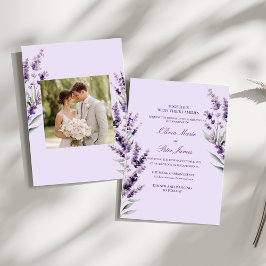 Lavender Floral Watercolor Wedding Invitation 招待状